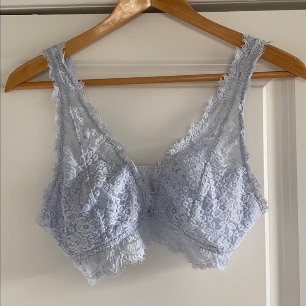 aerie eyelash lace plunge bralette